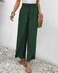 Damenhose mit hohem Bund & geometrischem Muster – Sapphira