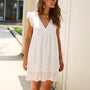 Trendy Sommer-Minikleid mit Volantärmeln – Elina