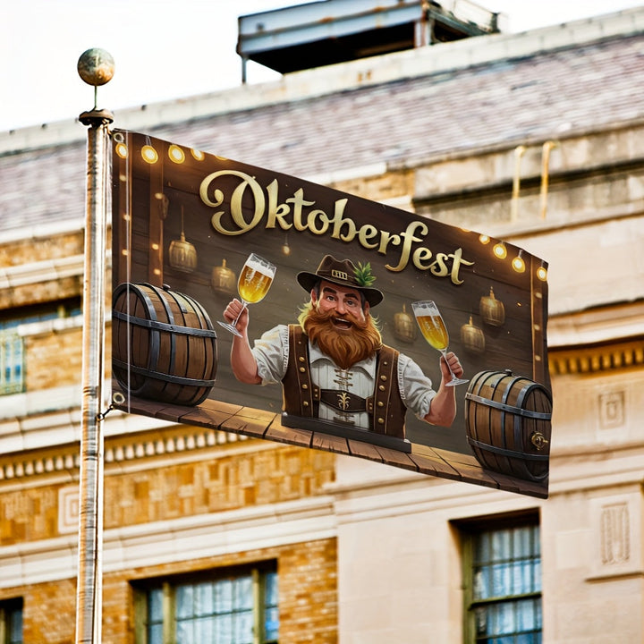 Oktoberfest Gartenflagge – BierFest Mann Oktoberfest 2025
