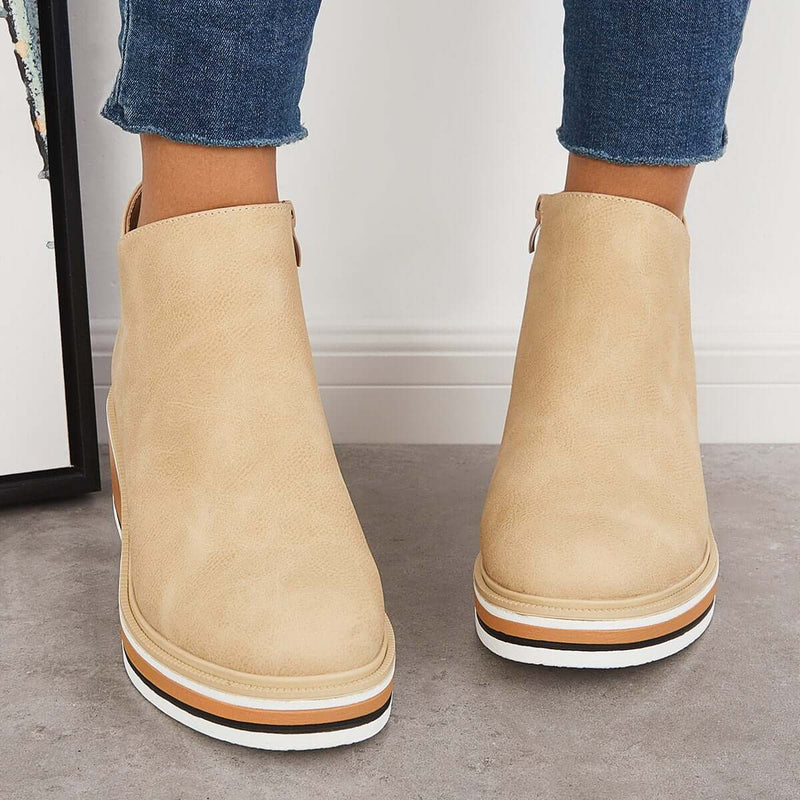 Stilvoller Herbst-Keilabsatz-Stiefel – Mila