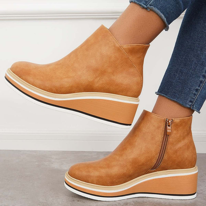 Stilvoller Herbst-Keilabsatz-Stiefel – Mila
