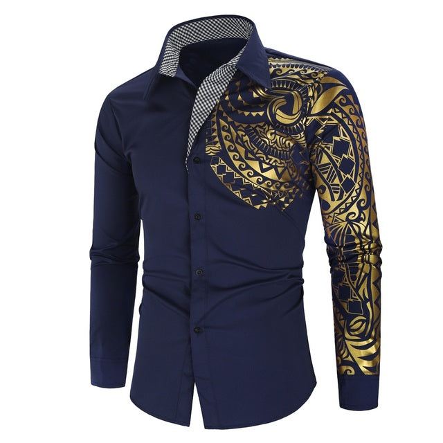 Herrenhemd mit goldenen Details – Darius