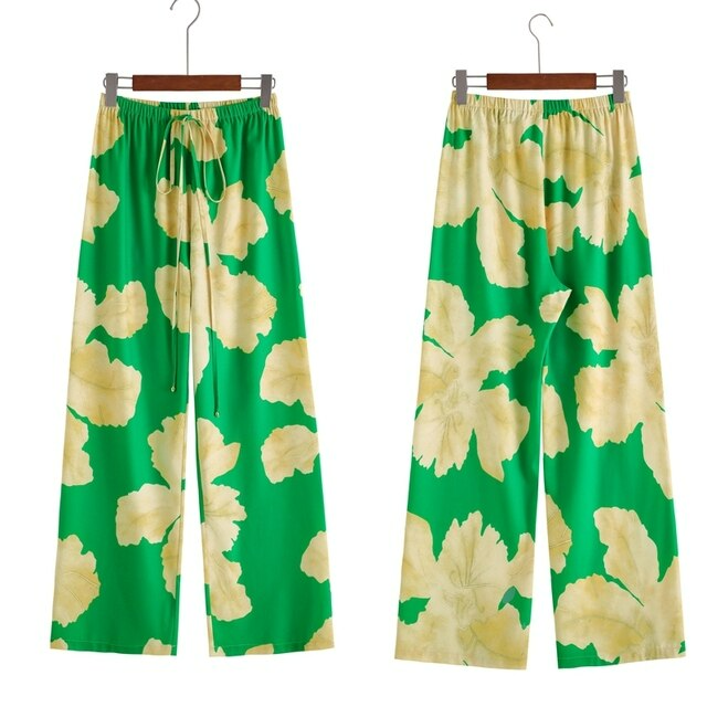 Weit geschnittene Sommerhose aus Chiffon – Liana
