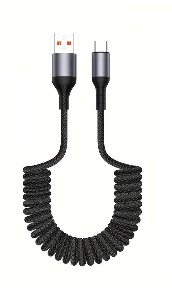 100W USB-C Spring Charging Cable with High-Speed Data Transfer – Buy 1, Get 1 FREE-B USB TO C-State of Style