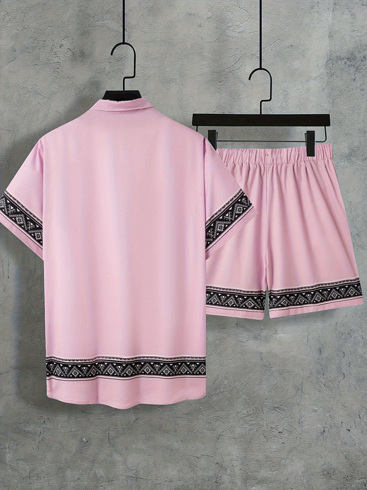 Boho Sommer Set Herren Zweiteilig Shirt und Shorts entspannt - Malik