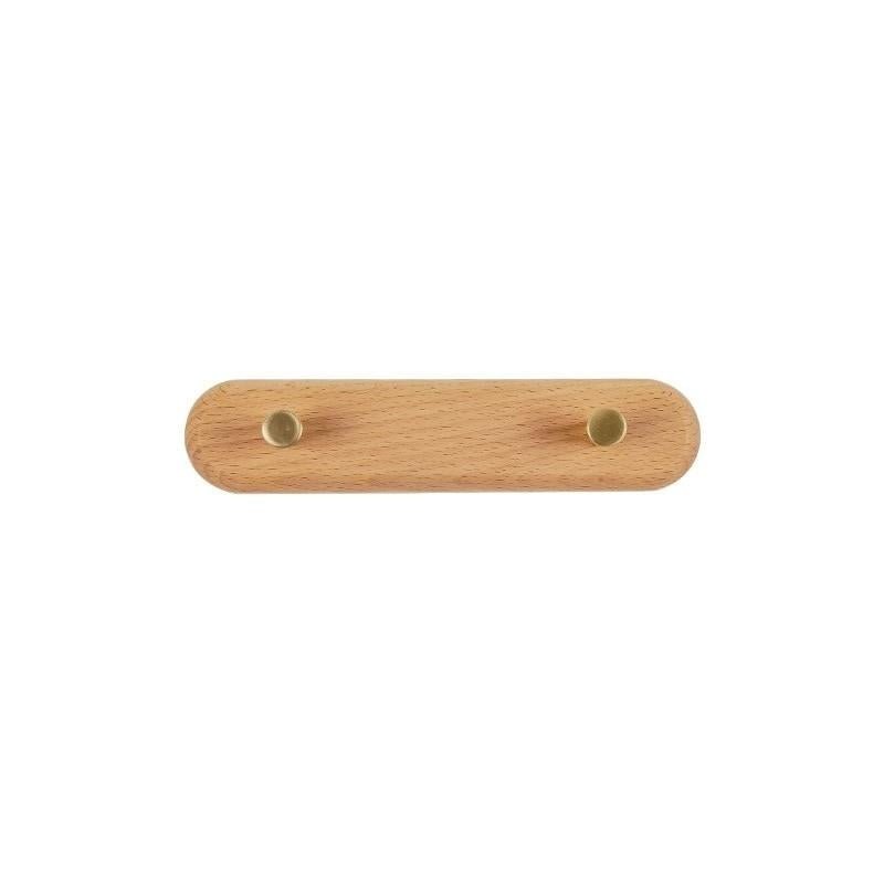 Wandgarderobe aus Holz mit Messinghaken - LignaHook