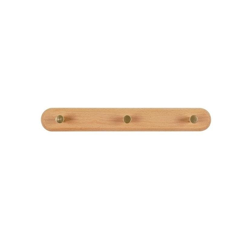 Wandgarderobe aus Holz mit Messinghaken - LignaHook