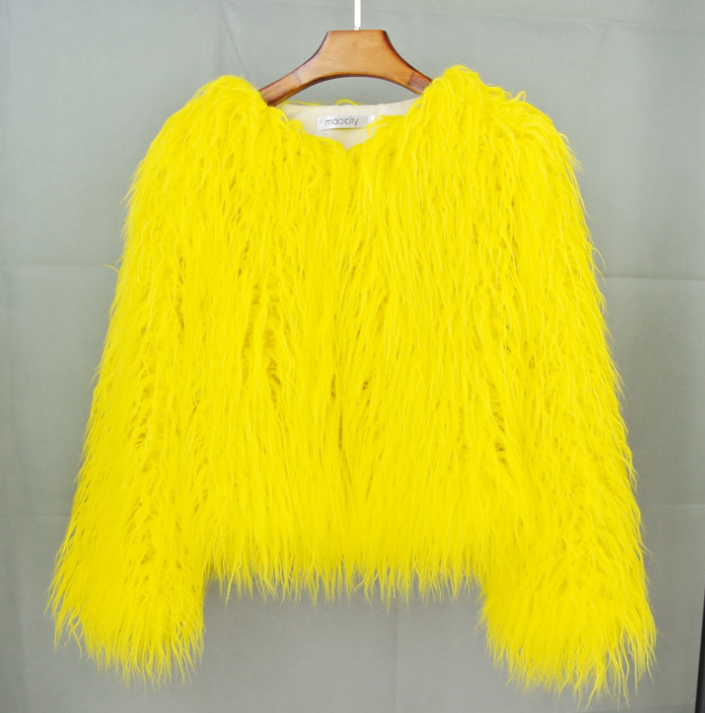Eleganter Damen Kunstpelzmantel – Soraya