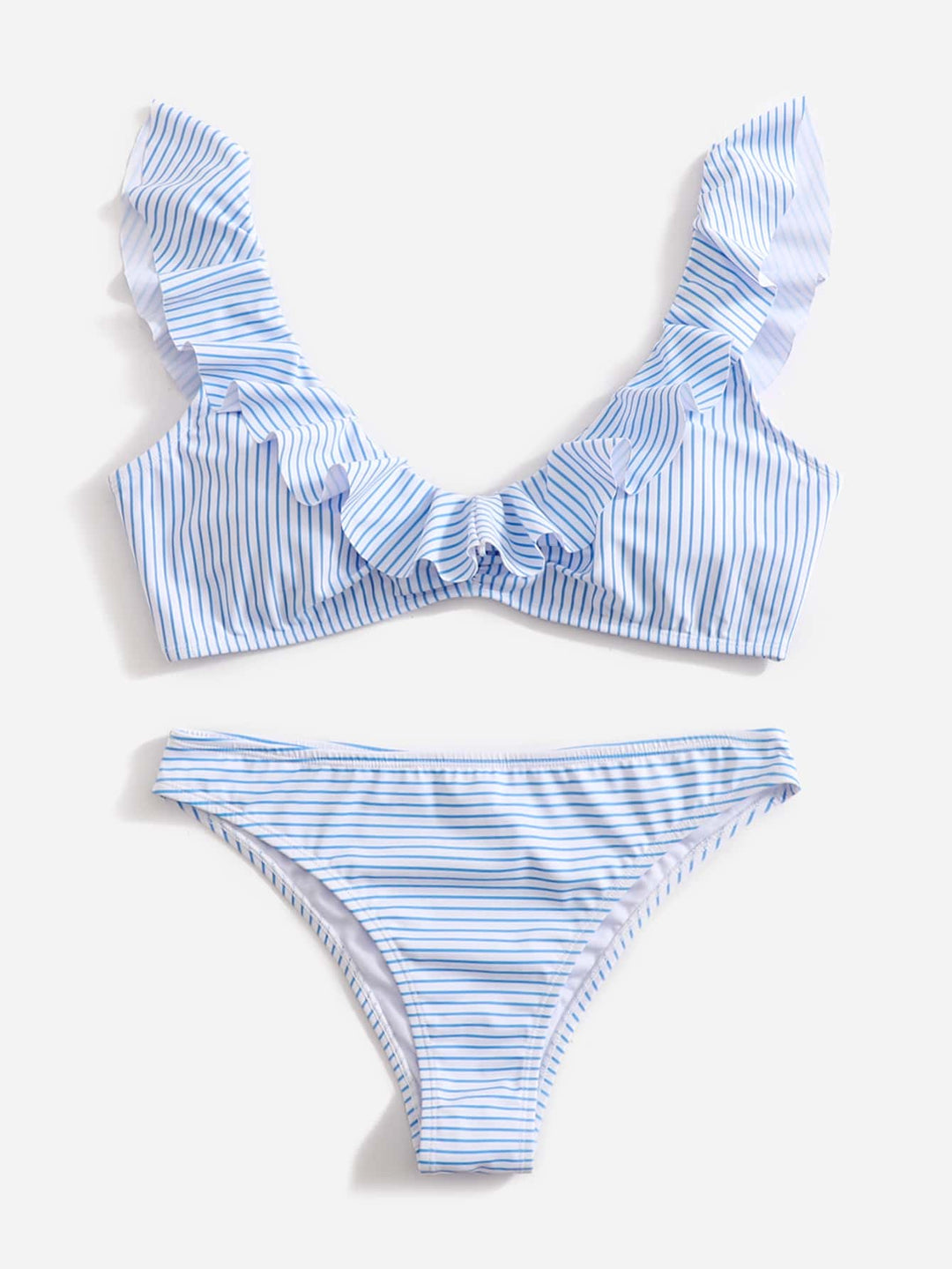 Blau-Weiße Gestreifte Bikini - Lina