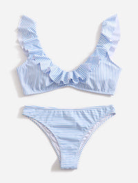 Blau-Weiße Gestreifte Bikini - Lina