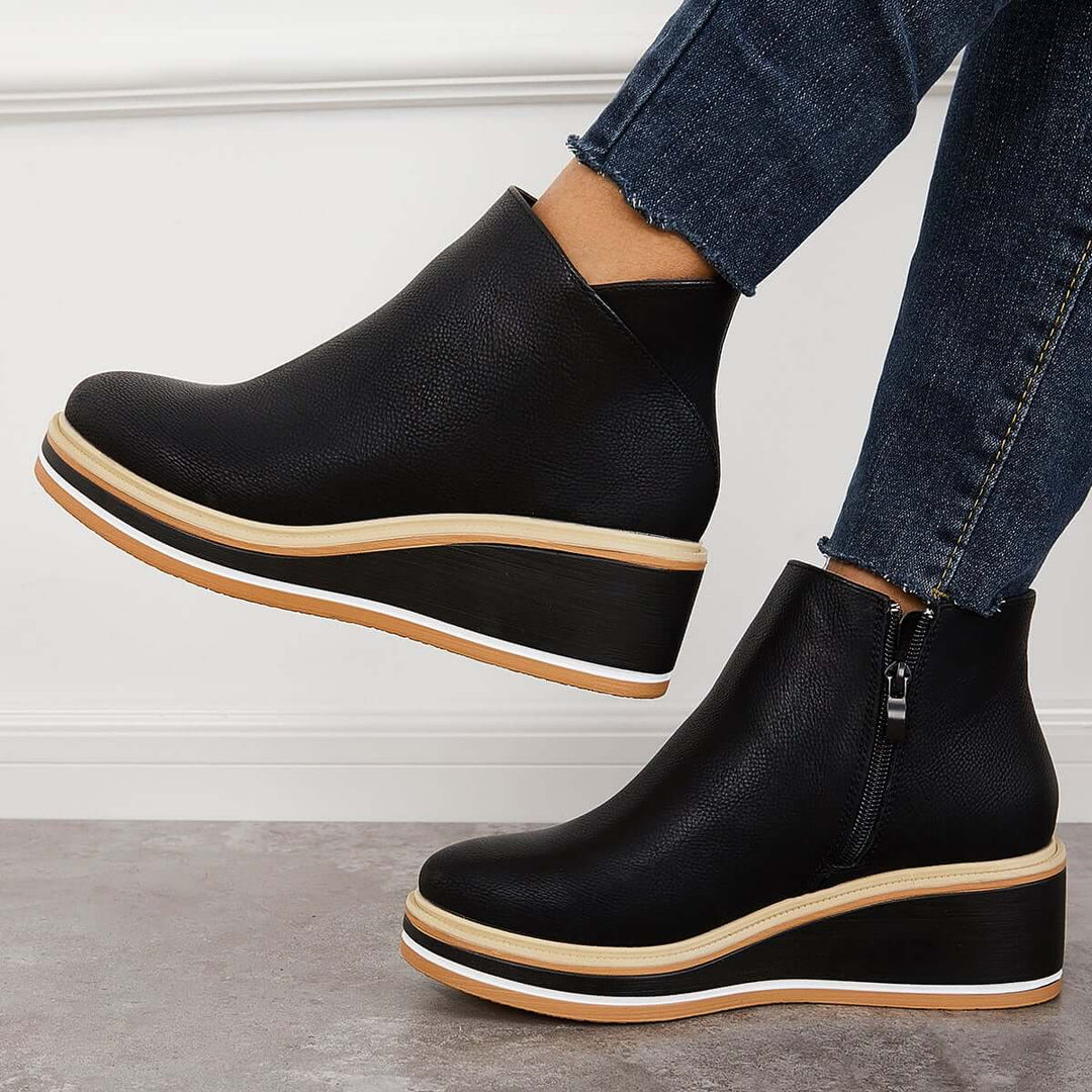 Stilvoller Herbst-Keilabsatz-Stiefel – Mila
