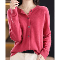 Damen Rundhals-Cardigan – Amalia Herbstzauber