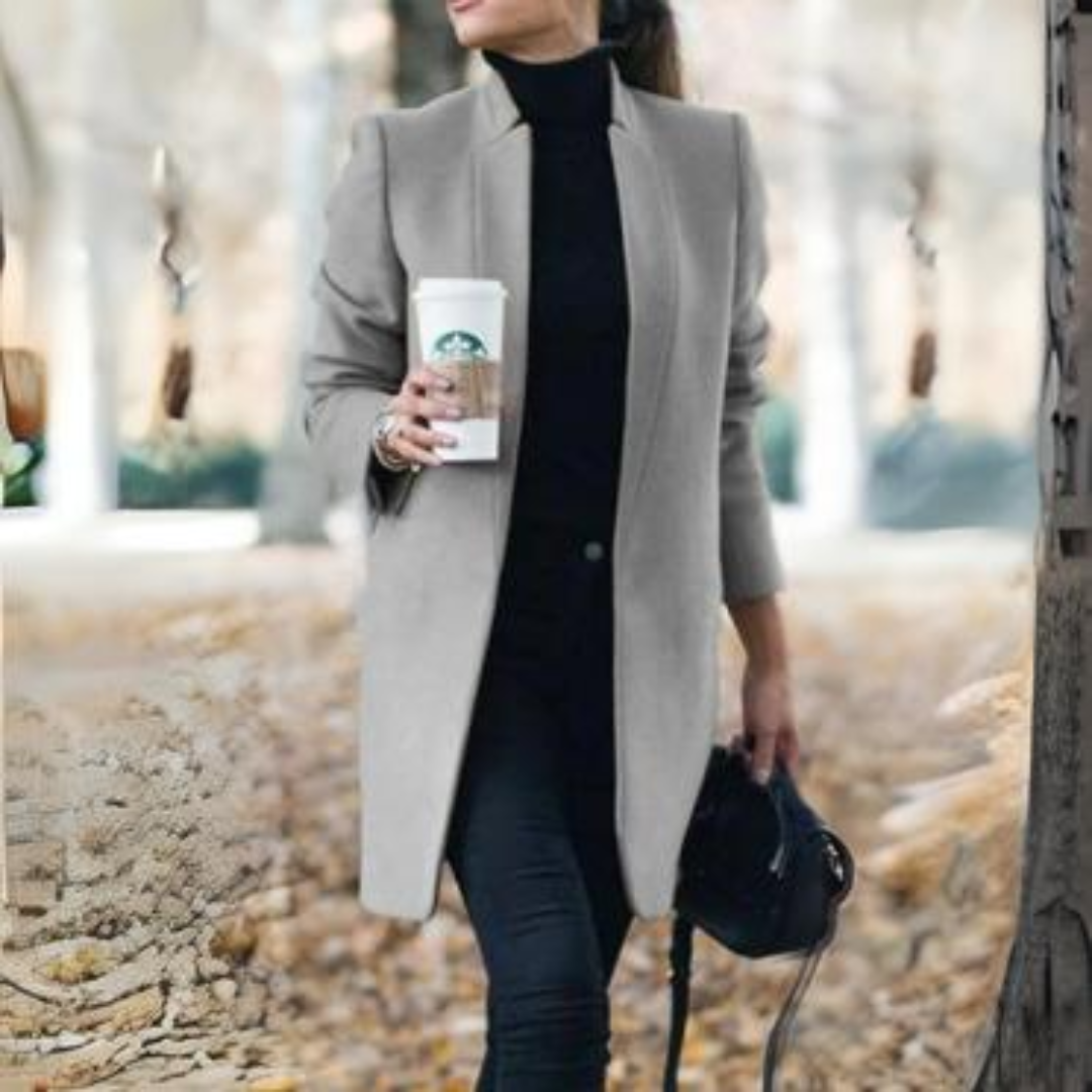 Damen Stehkragen Wintermantel mit zeitlosem Design – Reginel