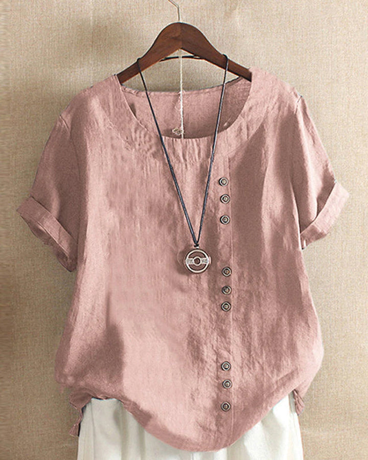 Einfache T-Shirt mit kurzen Ärmeln und rundem Hals – Samantha
