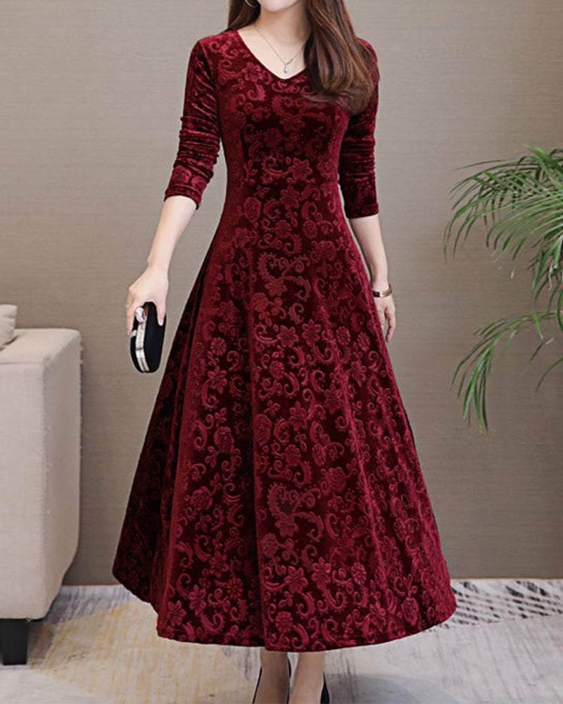 Midikleid mit A-Linie & V-Ausschnitt – Amara