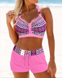 Bikini mit Hoher Taille und Geometrischem Muster – Serena