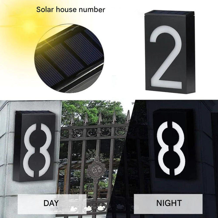 Beleuchtete Hausnummer mit Solarenergie - SolarSign