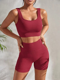 Zweiteiliges Damen Fitness-Set mit Shorts & Sport-Top – Sienna