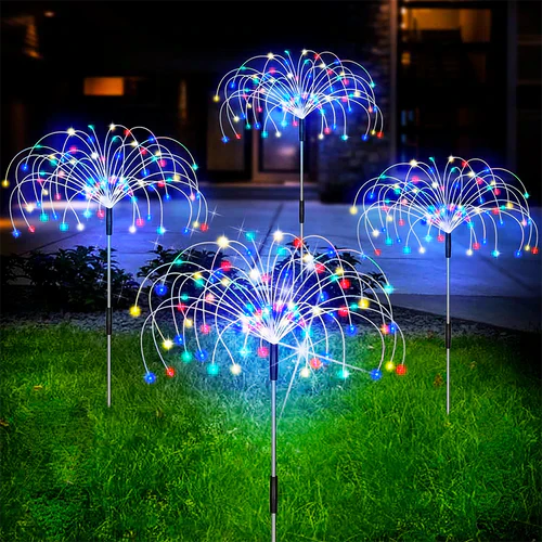 Wasserdichte Solar-Gartenlampe mit Feuerwerkeffekt – SparkGlow