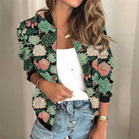 Trendige Bedruckte Damen Reißverschlussjacke - Faye