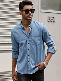 Herbst Denim Herrenhemd – Mailand