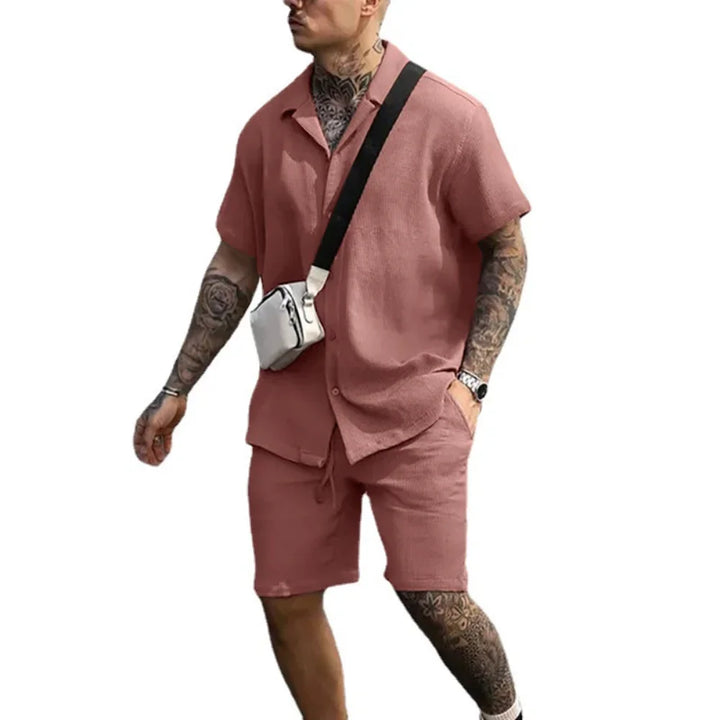 Zweiteiliges Sommer-Set für Herren mit Hemd und Shorts – Milan
