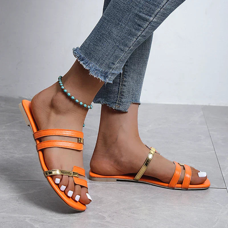 Damen Flache Sommer-Sandalen mit Offener Zehe – Avianne