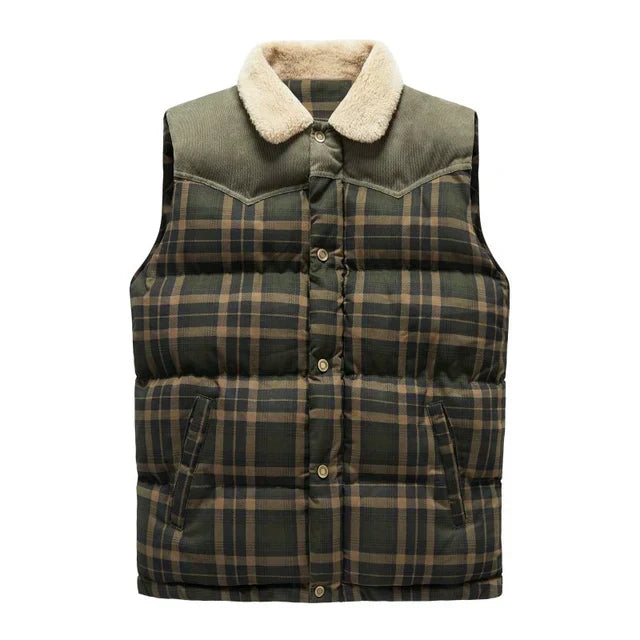 Herren Outdoor Bodywarmer mit Karomuster & Stehkragen – Lennart