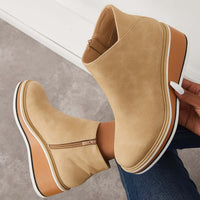 Trendige Damen Stiefeletten mit Reißverschluss und Plateau - Alessia