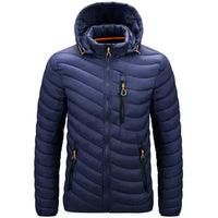 Herren Daunenjacke wasserabweisend mit abnehmbarer Kapuze – Alaric
