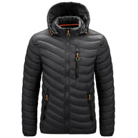 Herren Daunenjacke wasserabweisend mit abnehmbarer Kapuze – Alaric