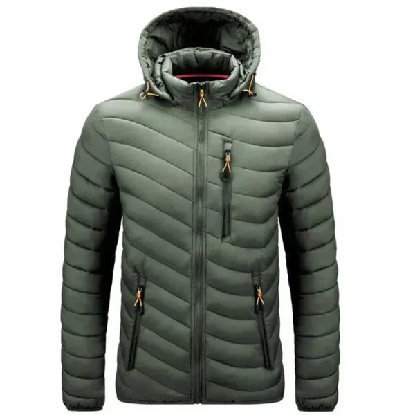 Herren Daunenjacke wasserabweisend mit abnehmbarer Kapuze – Alaric