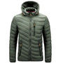 Herren Daunenjacke wasserabweisend mit abnehmbarer Kapuze – Alaric