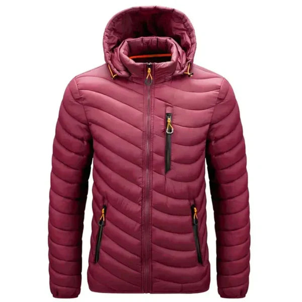 Herren Daunenjacke wasserabweisend mit abnehmbarer Kapuze – Alaric