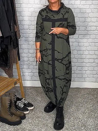 Kleid mit langen Ärmeln und Retro-Muster – Livienne