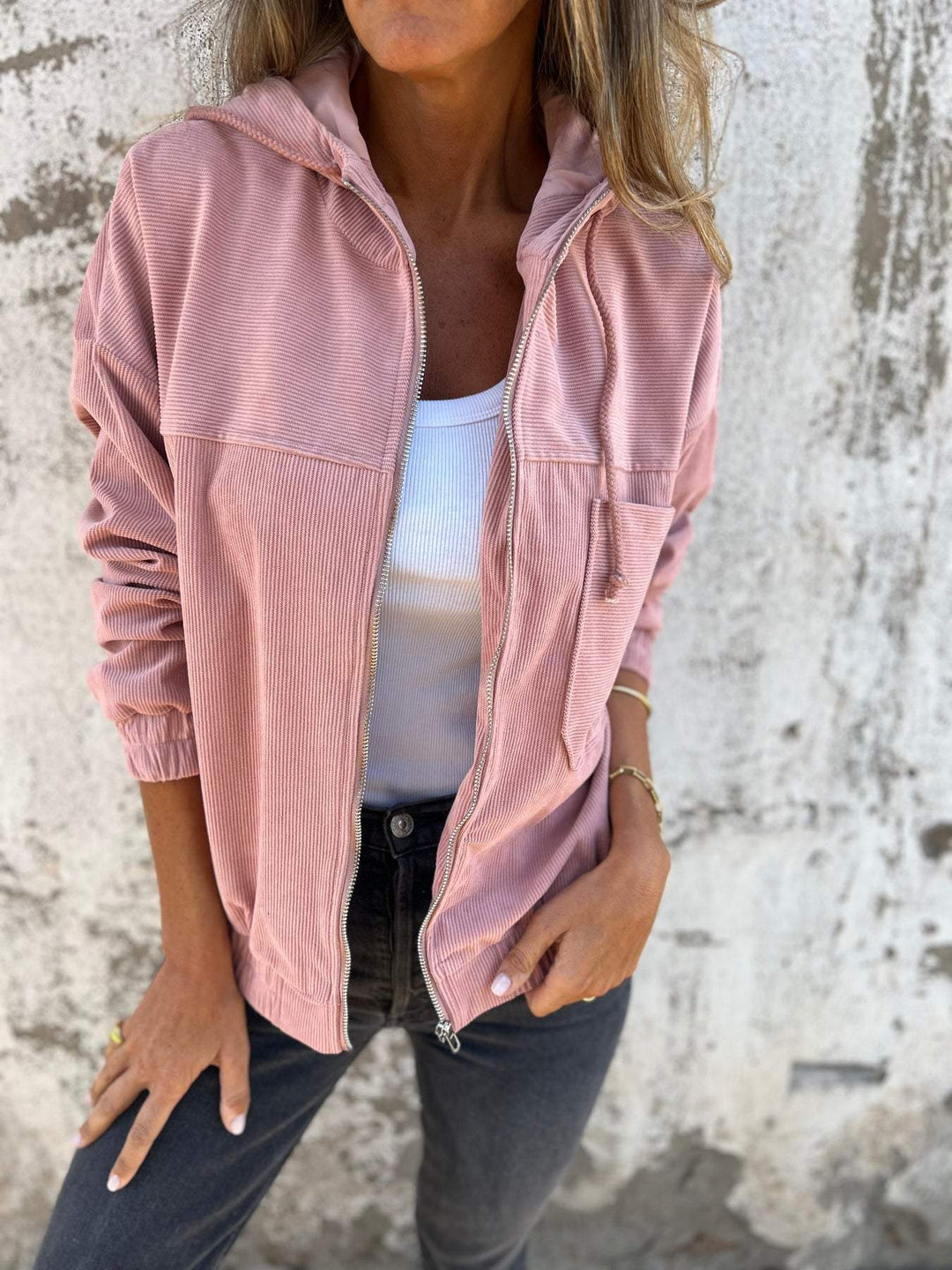Casual Damen Hoodie mit Kapuze und Reißverschluss – Noemi
