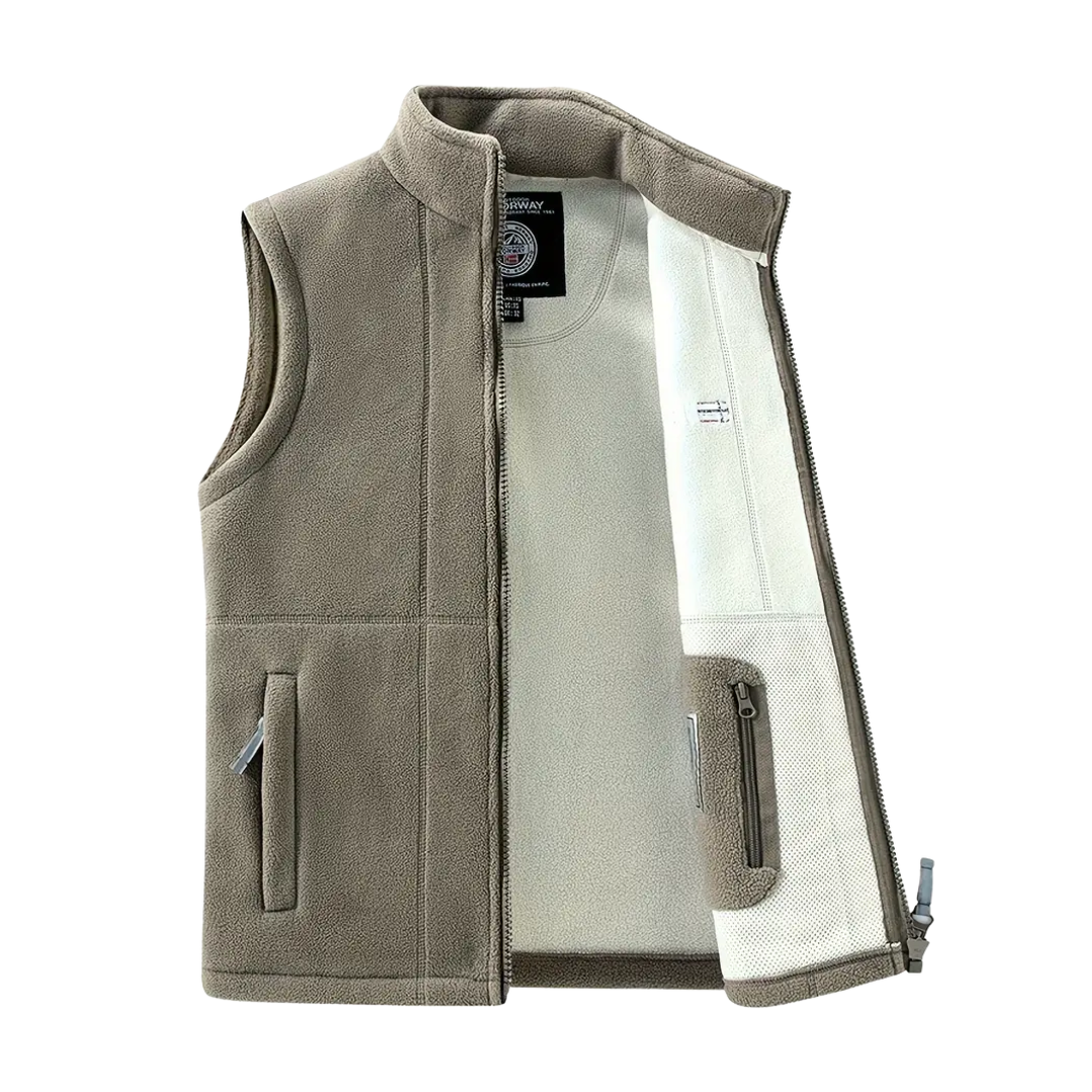 Herren Fleece Outdoor Weste – Gefüttert mit Stehkragen – Kaspar
