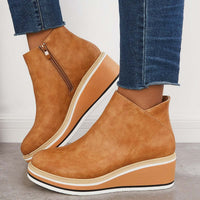 Trendige Damen Stiefeletten mit Reißverschluss und Plateau - Alessia