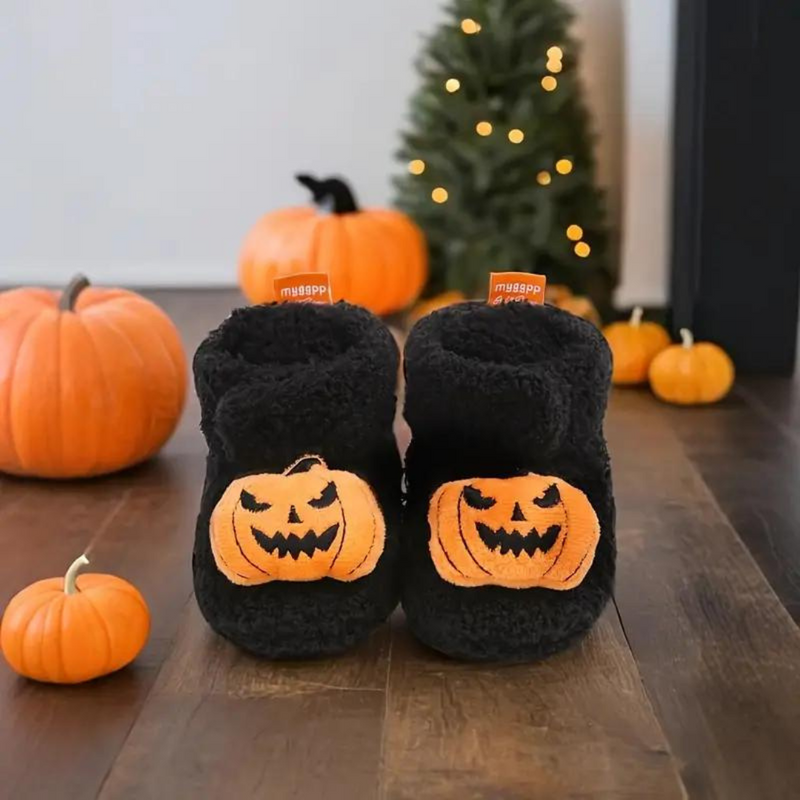 Kinder Halloween Hausschuhe mit Cartoonprint – SpookySteps