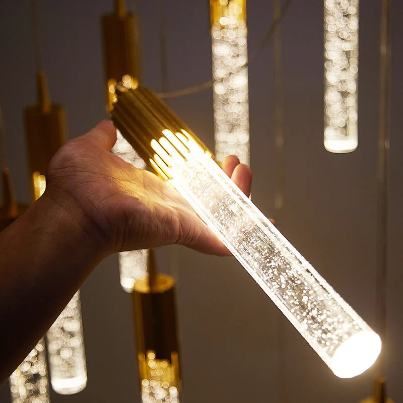 Glas-Hängelampe in Zylinderform - Lustreau