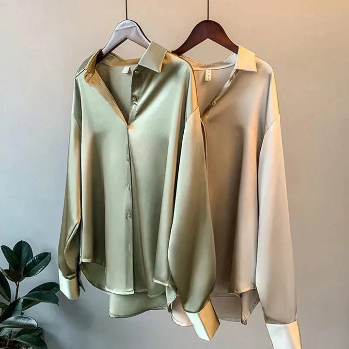 Stilvolle Satin Damenbluse - Elina