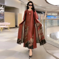 Maxikleid mit geradem Schnitt und langen Ärmeln – Yara