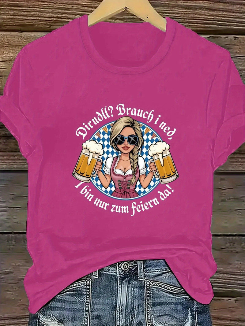Damen Plus Size Kurzarm T-Shirt – Liesl Oktoberfest 2025