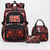 3-Teiliges Schulrucksack Set Im Gaming-Design - Luminoz
