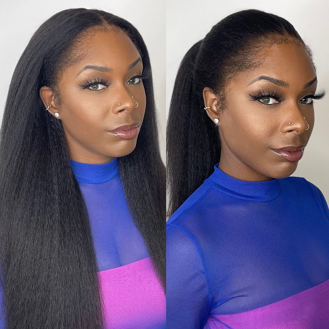 Schwarze HD Lace Perücke mit Lockenrand – Imani
