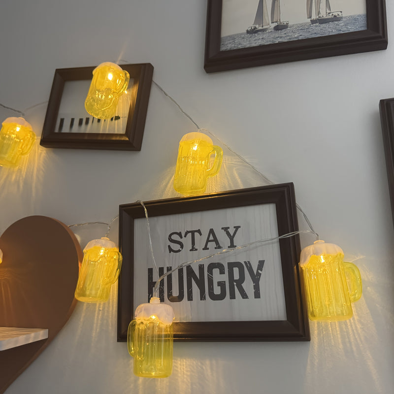 2 Stück LED Bierkrug Lichterkette – LichterBier Oktoberfest 2025