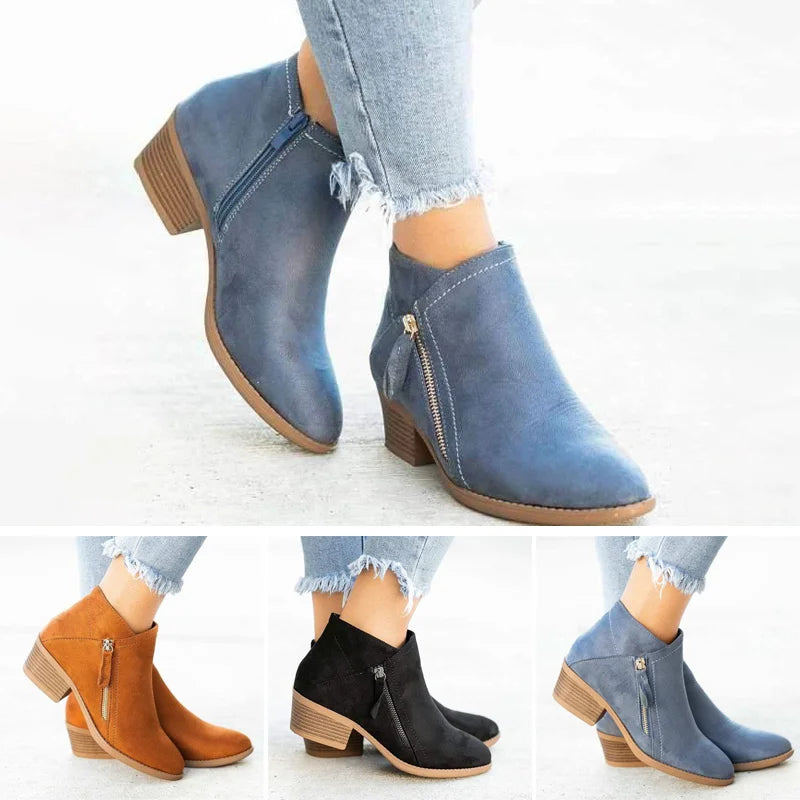 Orthopädische Leder Stiefeletten - Helena