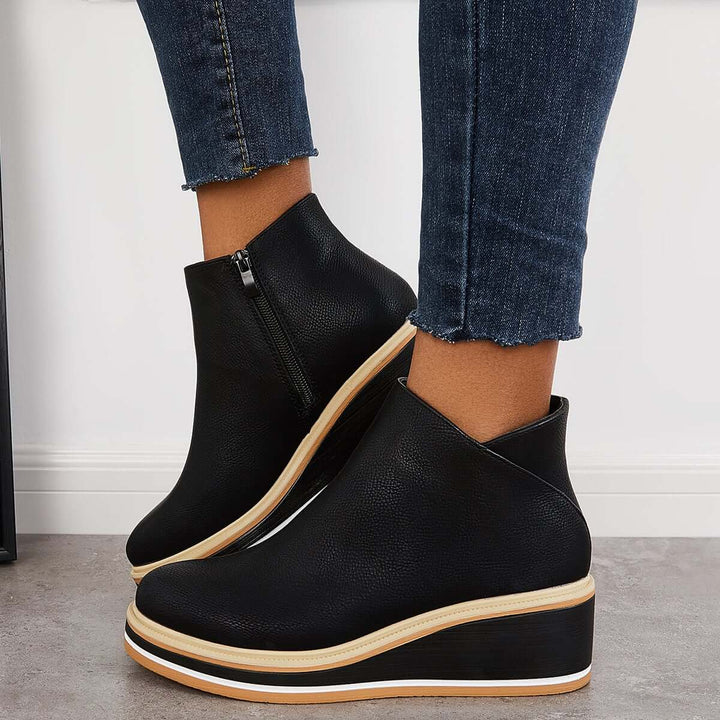 Stilvoller Herbst-Keilabsatz-Stiefel – Mila