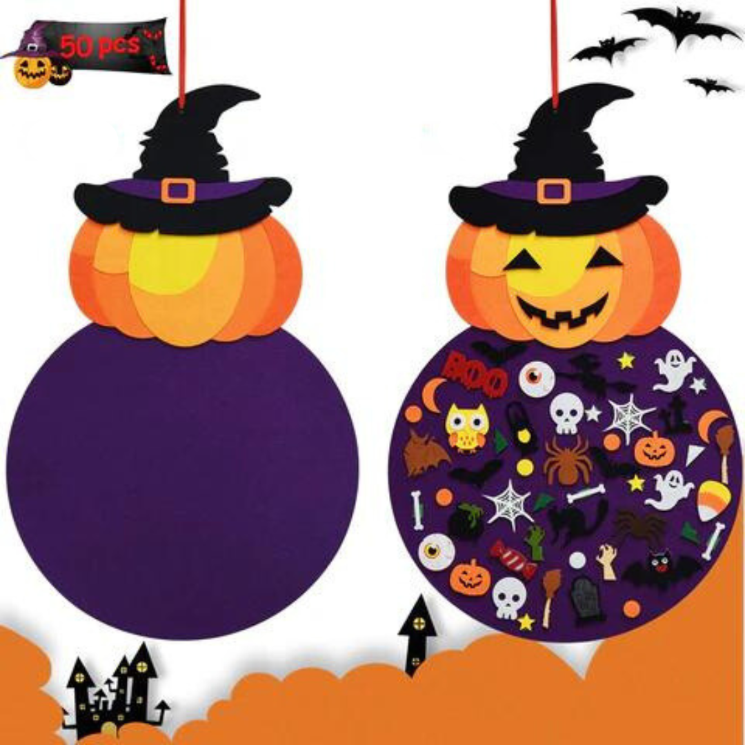 Halloween DIY Filzbrett mit Kürbis – SpookyBoard