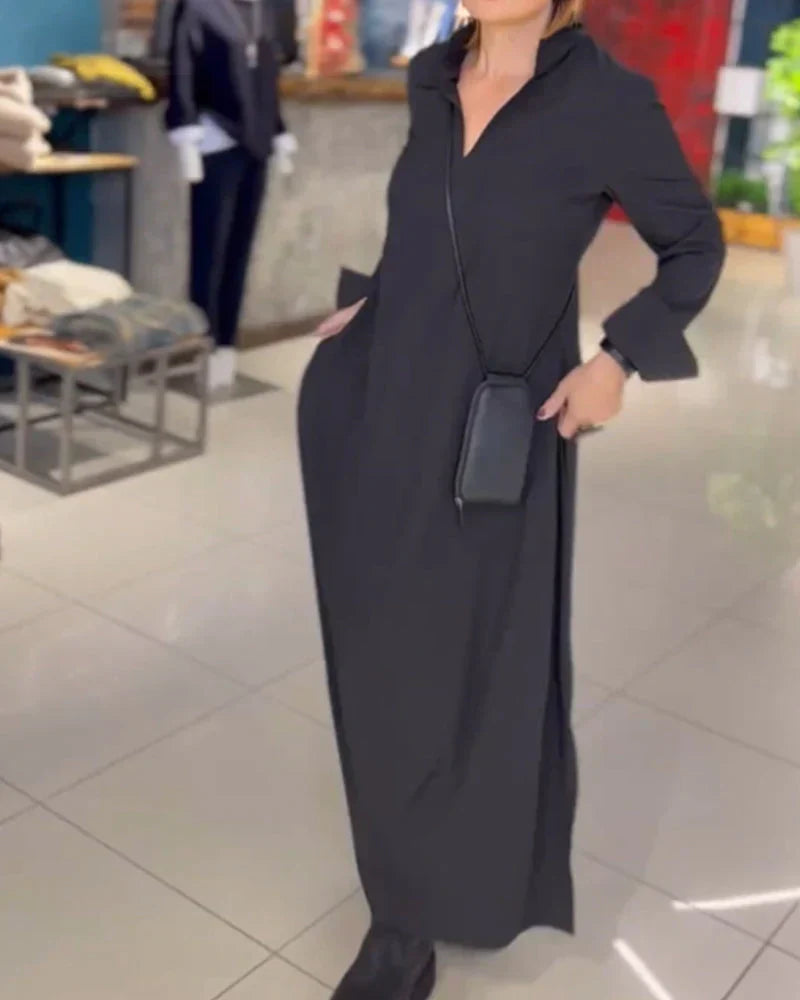 Lange Loose Kleid mit Seitenschlitz - Noémie